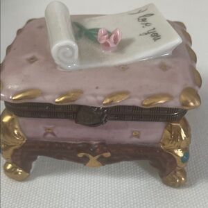 Pink and Gold Decorative Trinket Box